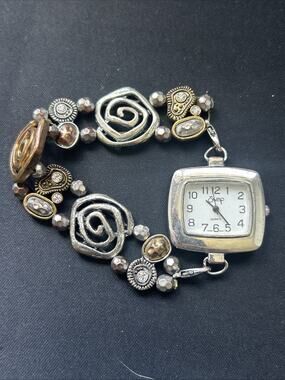 Swap Silver Tone Case Bracelet Watch